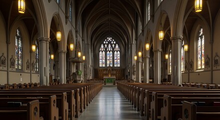 Obraz premium Interior of a gothic church