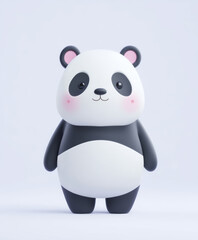 Fototapeta premium Cute cartoon panda doll