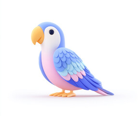 Obraz premium Blue parrot in cartoon style
