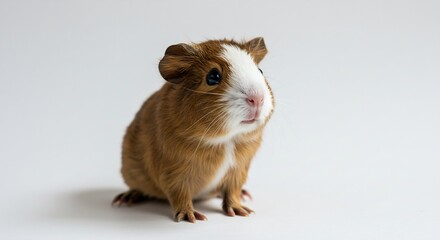 愛らしいモルモット、柔らかな光に包まれて穏やかに佇む. AI Generated