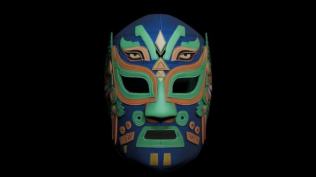Wrestling mask inspired by the ancient mexican culture
