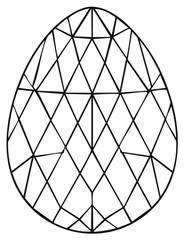 Abstract graphic egg shape made of intersecting geometric lines