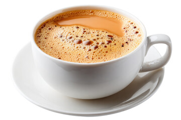Fototapeta premium Creamy coffee in white cup