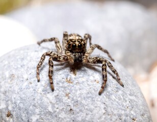Jumping spider on stone