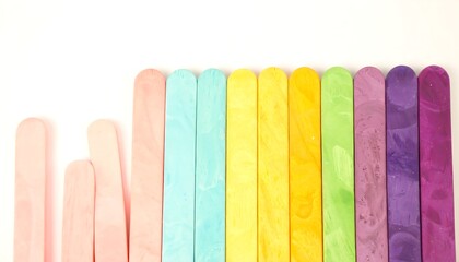 Colorful popsicle sticks