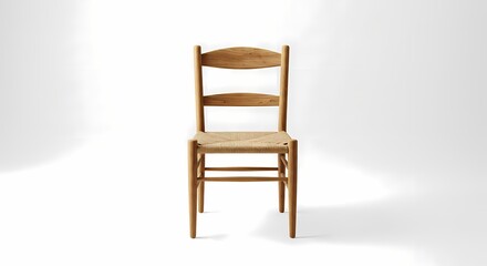 Rustic Wooden Chair with Woven Seat A Classic Design