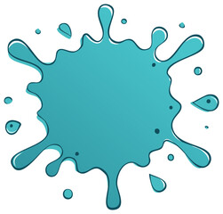 Obraz premium Abstract Blue Water Splash Cartoon Illustration with Drops and Splatters