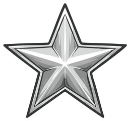 Obraz premium Shining five pointed star with metallic sheen and graphic outline
