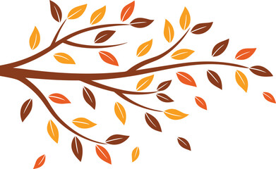 Autumn background design with colorful fall leaves. Fall season background artwork with nature elements. Autumn forest background with falling leaves illustration. Decorative fall foliage background