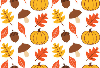 Autumn background design with colorful fall leaves. Fall season background artwork with nature elements. Autumn forest background with falling leaves illustration. Decorative fall foliage background