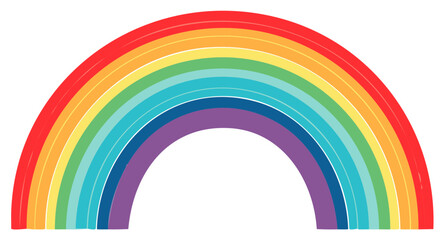 Vibrant Arched Rainbow Graphic with Full Spectrum Colors and Bright Hues