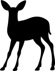 Antelope Silhouette Vector | Wild Animal Horn Outline Clipart SVG