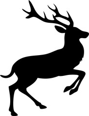 Antelope Silhouette Vector | Wild Animal Horn Outline Clipart SVG