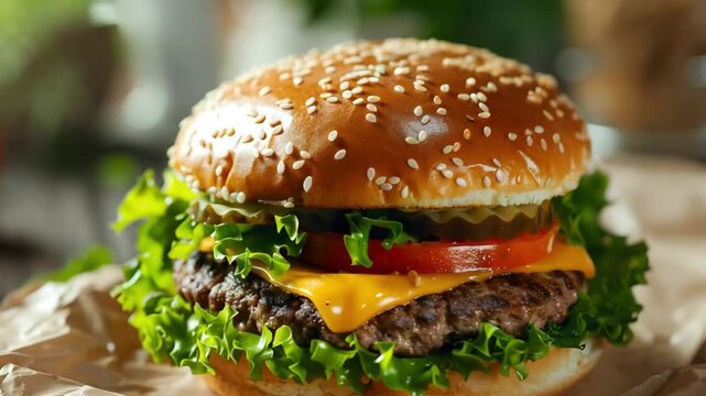 burger mockup juicy cheeseburger 4K Videos