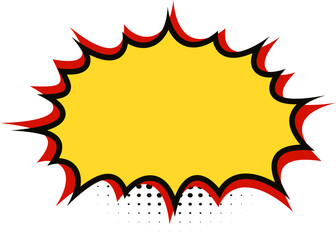 Yellow and Red Comic Explosion with Halftone, Comic Explosion © Nabata Art