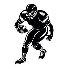 American football player running with the ball