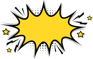 Halftone Comic Explosion with Stars for retro Design, Comic Explosion