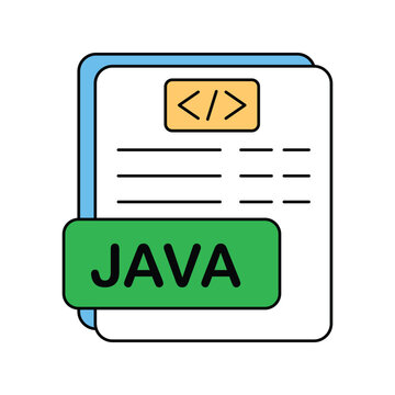 Java lineal color line icon with white background vector stock illustration