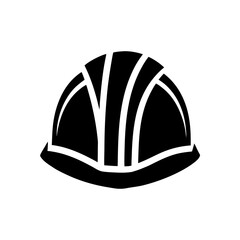 Flat icon of a construction safety helmet, symbol of worker protection.