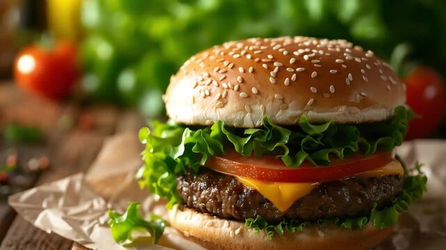 burger mockup juicy cheeseburger 4K Videos