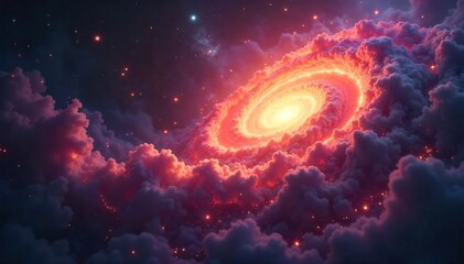 Obraz premium Mysterious, ethereal glow emanating from a swirling nebula, captivating and alluring with celestial energy Perfect for fantasy, occult, and spiritual themes , alluring, tranquility, nebula