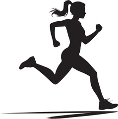 Woman running vector