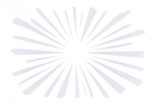 White radiating lines create a sunburst effect on a transparent background, conveying a sense of energy, optimism, and joy