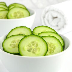 Cucumber Slices in Bowls Spa