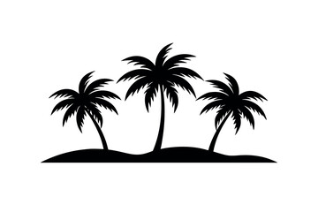 silhouette of palm trees vector