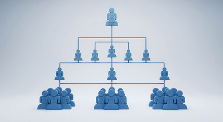 Hierarchical Structure of Team: A top-down schematic illustration of a company's hierarchical organizational structure. Each level represents a layer of responsibility.