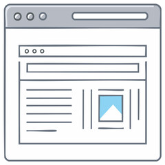 Hand drawn style browser window mockup for website design project