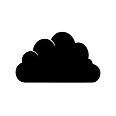 Fototapeta premium Simplified black cloud illustration on white background for weather forecast or graphic design