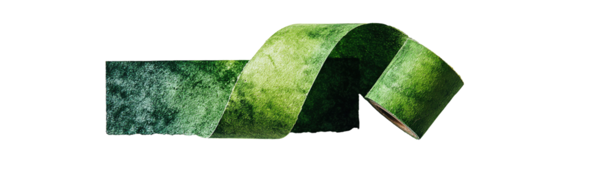 Abstract green ribbon, marbled design