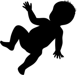 Baby Silhouette Vector | Infant Child Outline Clipart SVG