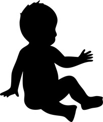 Baby Silhouette Vector | Infant Child Outline Clipart SVG