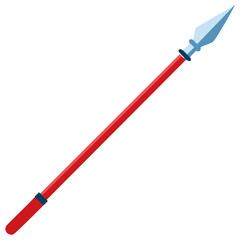 Illustration of a simple red spear with a pointed metal head