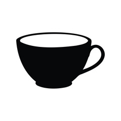 Elegant silhouette of a coffee cup ready for a morning brew or tea