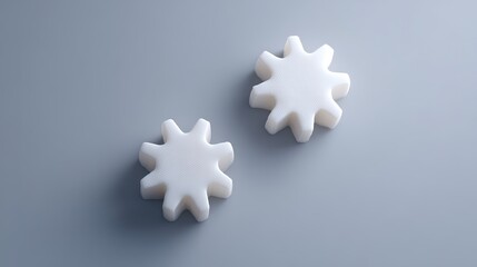 Obraz premium Abstract floating gears on a gradient backdrop, symbolizing innovation and mechanics.