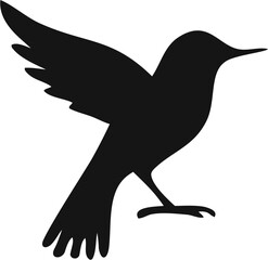 Bird Silhouette Vector | Flying Animal Outline Clipart SVG