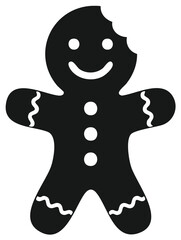 Obraz premium Delicious Gingerbread Man with a Bite Out Graphic Cookie Mascot Icon