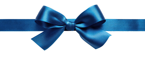 Brilliant blue ribbon bow on a black background