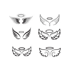 Multiple Angel Wings Silhouette