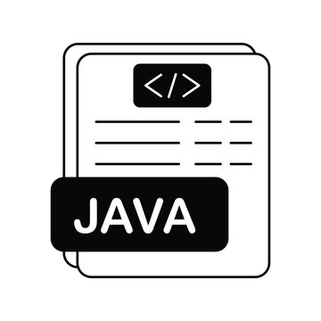 Java glyph outline icon with white background vector stock illustration