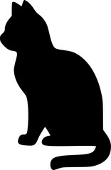Cat Silhouette Vector | Black Feline Animal Clipart | Pet Outline Design