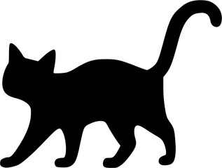 Cat Silhouette Vector | Black Feline Animal Clipart | Pet Outline Design