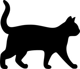 Cat Silhouette Vector | Black Feline Animal Clipart | Pet Outline Design