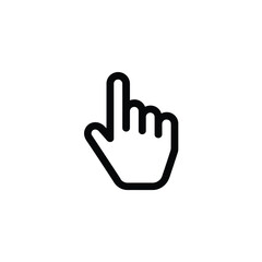 Obraz premium Black and White Hand Cursor Icon with Finger Pointing Upward Design