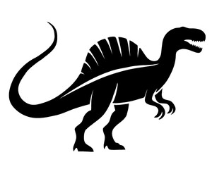 Fototapeta premium Spinosaurus dinosaur silhouette, vector illustration 
