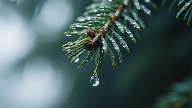 drops of dew on a branch