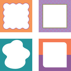 ハロウィンカラーのおしゃれフレームセット（正方形4種）